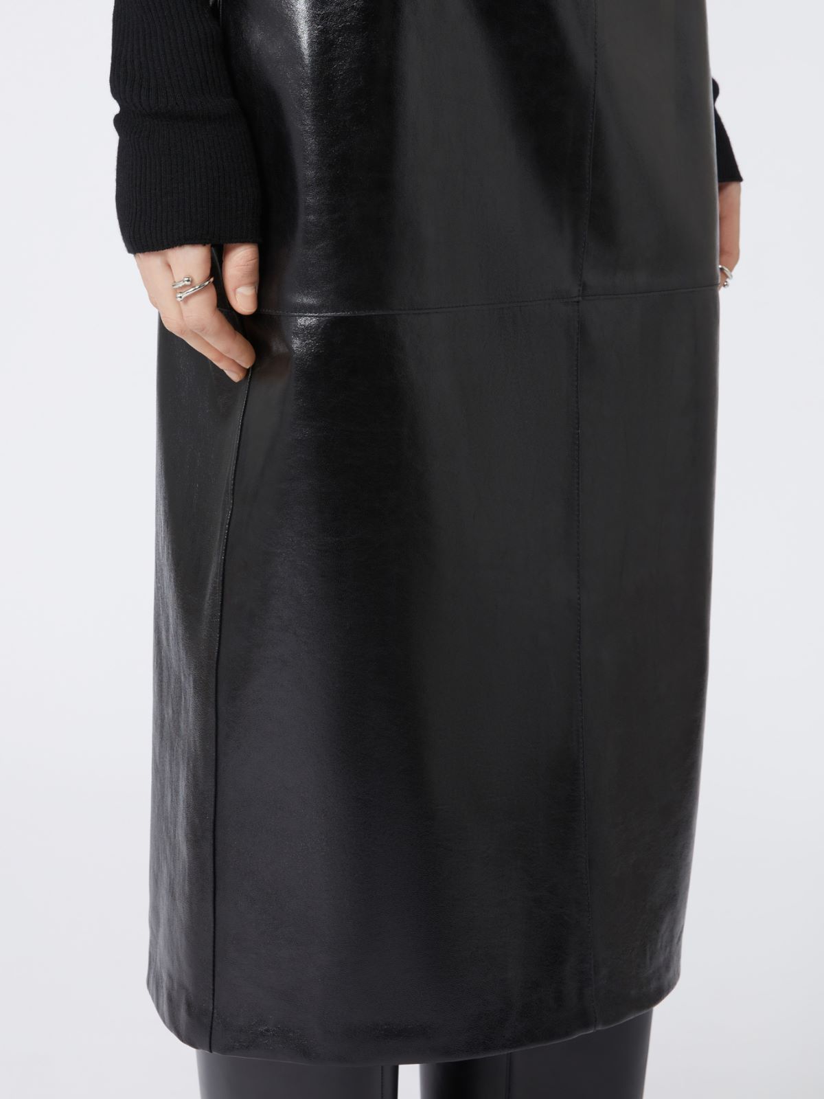 Midi leather skirt - BLACK - Max Mara - 4