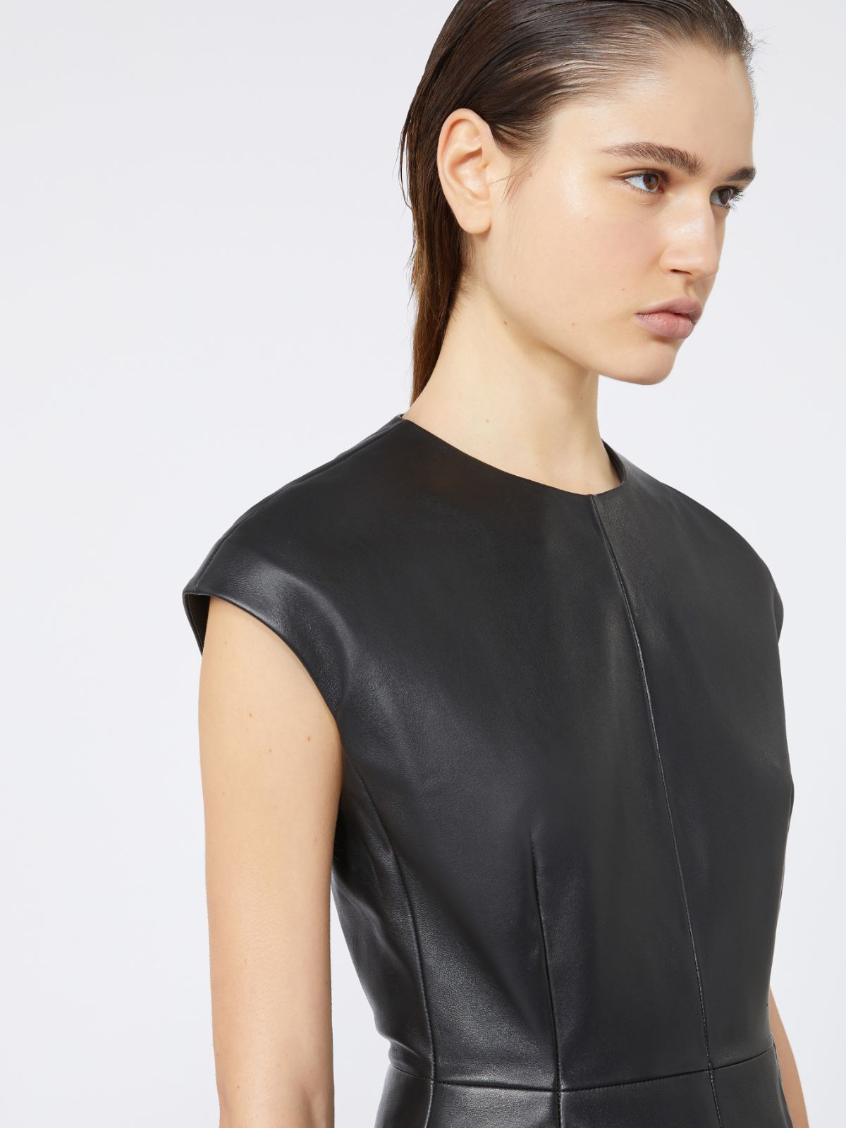 Sleeveless nappa leather dress - KLEPSYDRA CAPSULE - BLACK - Max Mara - 4