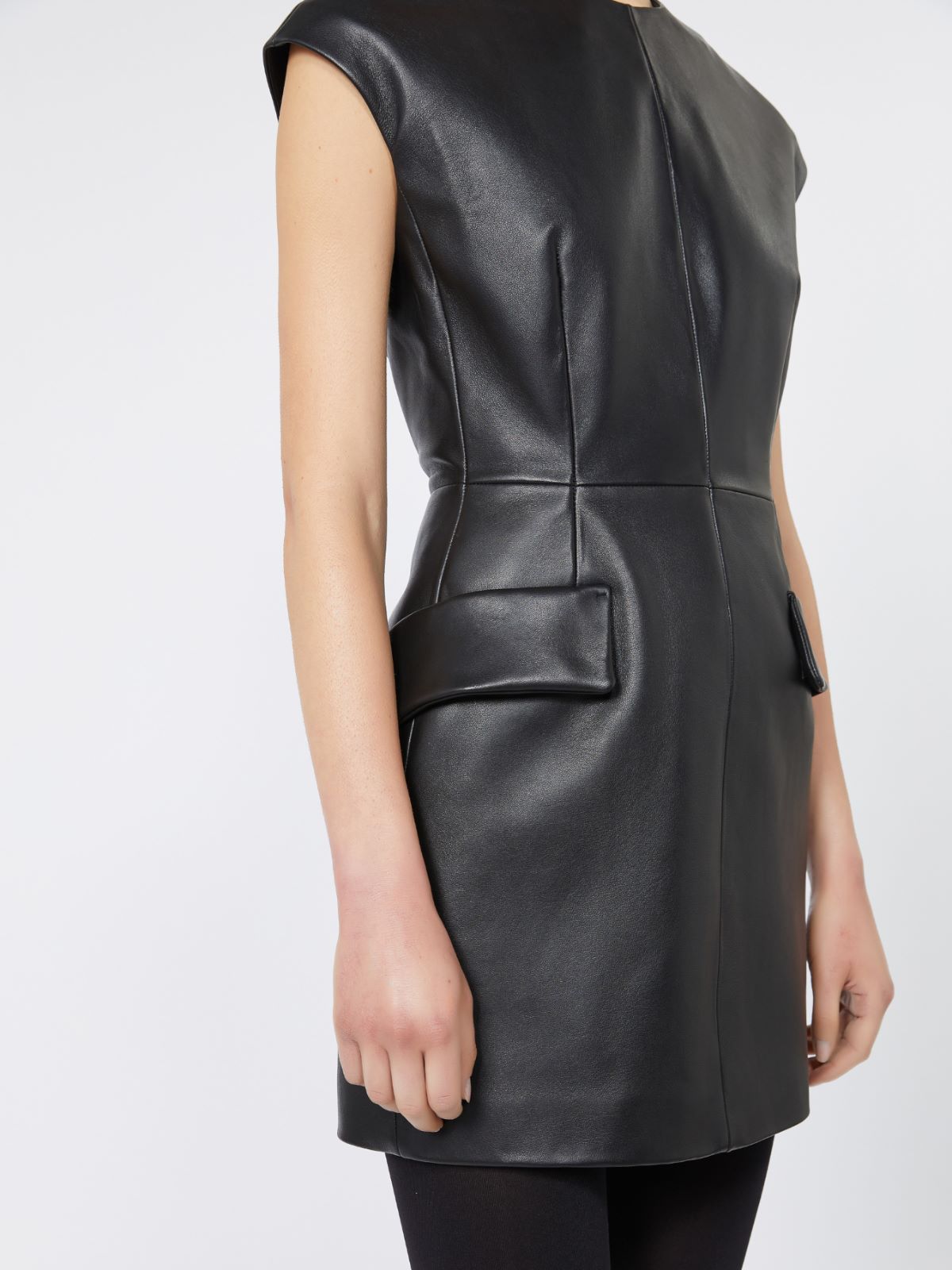 Sleeveless nappa leather dress - KLEPSYDRA CAPSULE - BLACK - Max Mara - 5