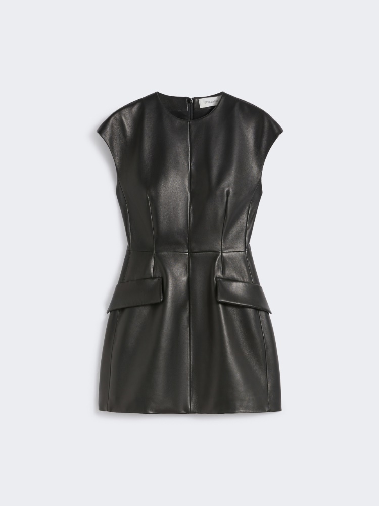 Sleeveless nappa leather dress - KLEPSYDRA CAPSULE - BLACK - Max Mara
