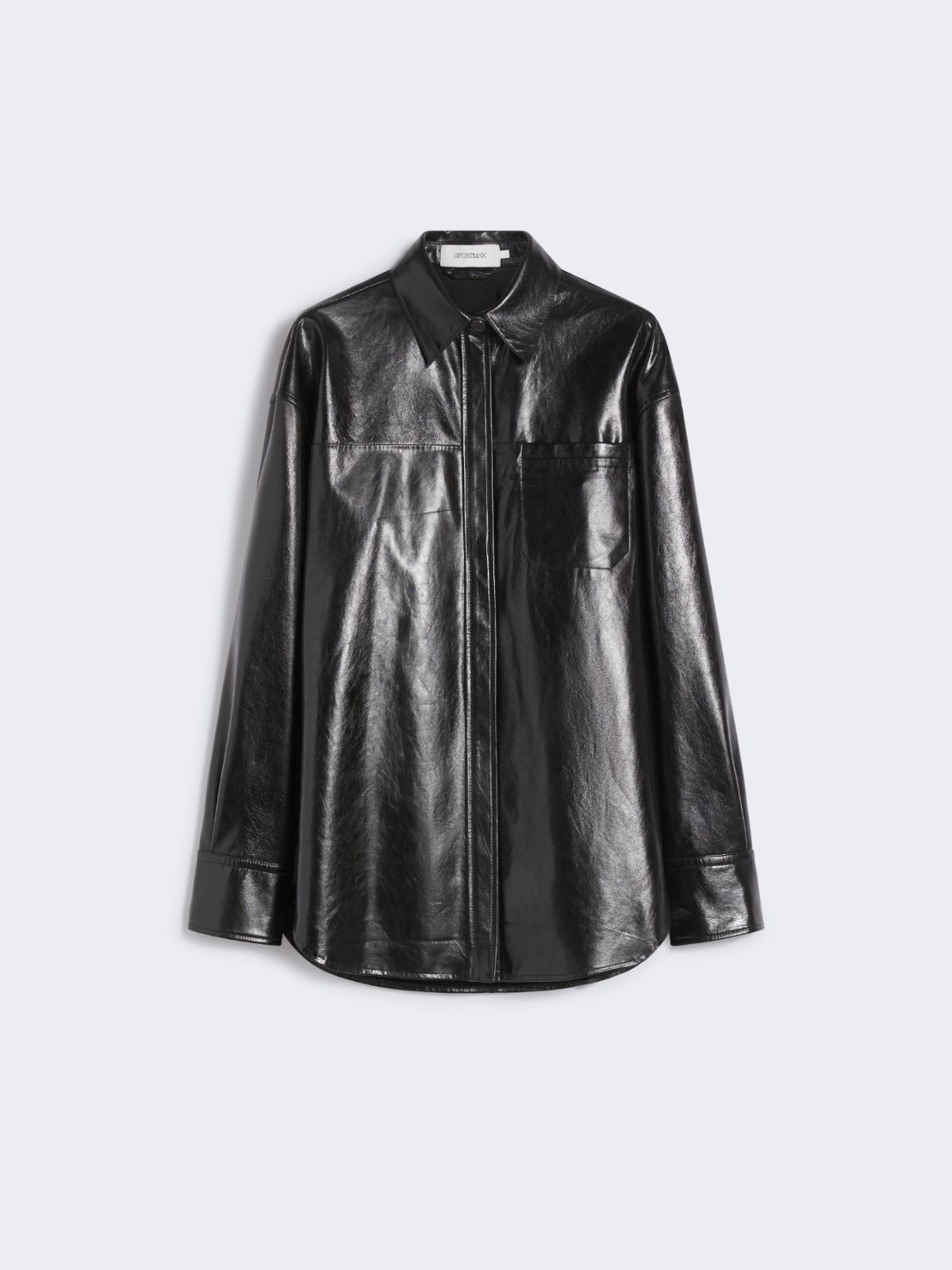 Oversized nappa leather shirt - BLACK - Max Mara - 10