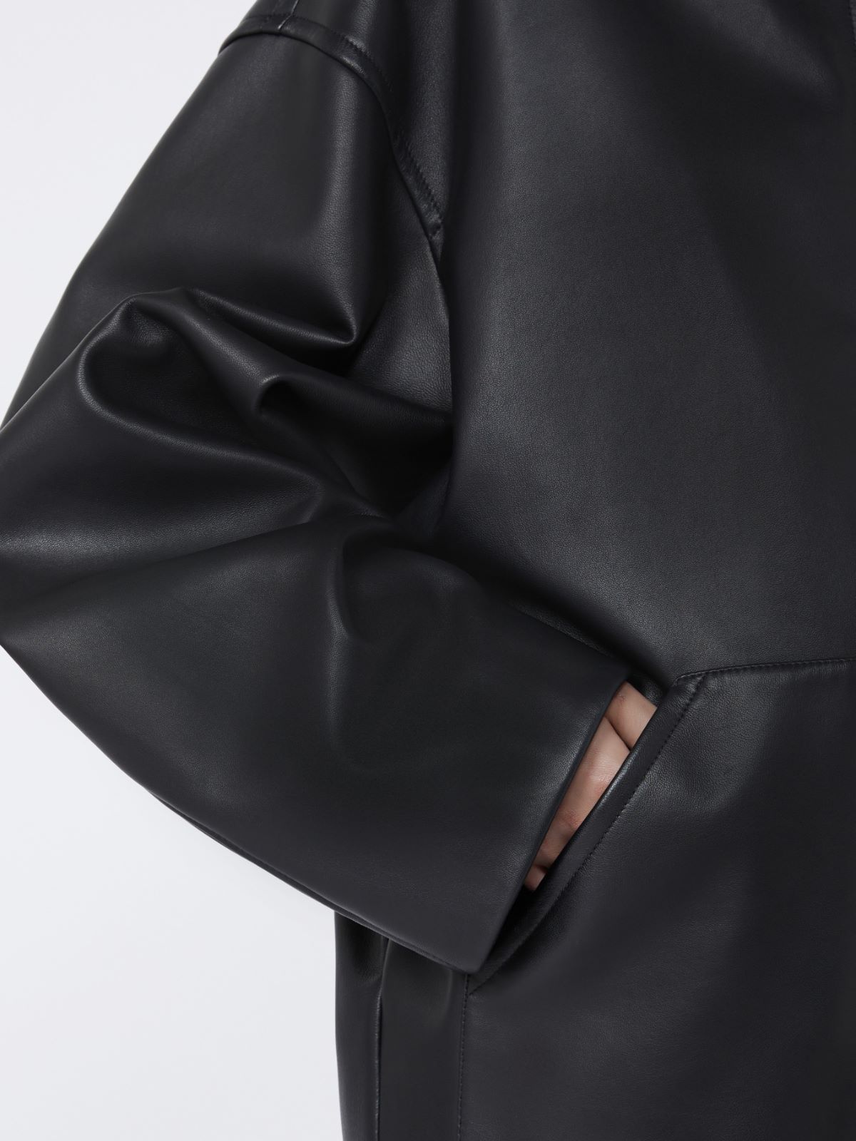 Leather hoodie - RUNWAY - BLACK - Max Mara - 5