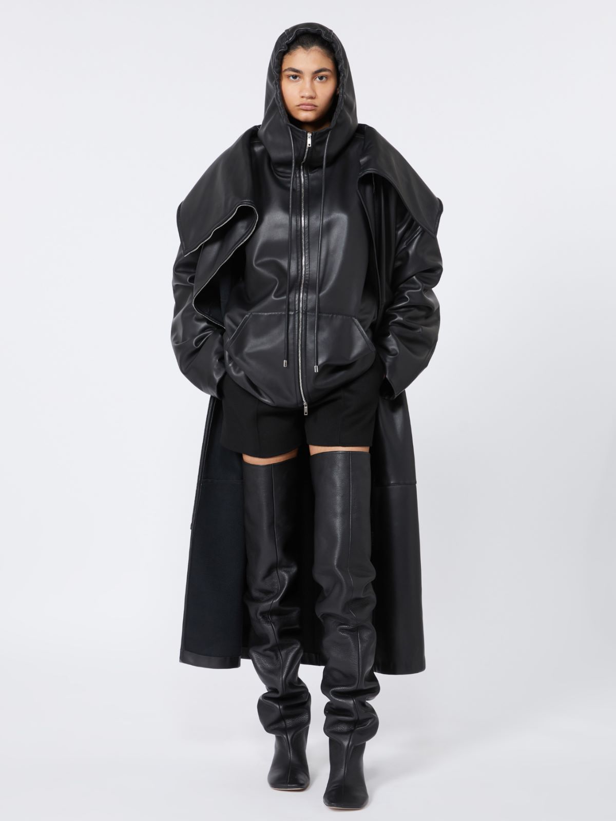 Leather hoodie - RUNWAY - BLACK - Max Mara