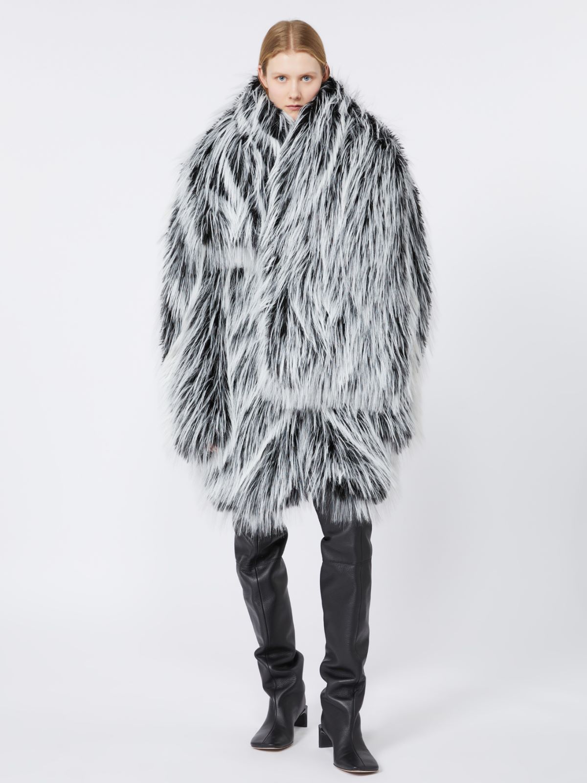 Oversized two-tone jacket - RUNWAY - BLACK - Max Mara