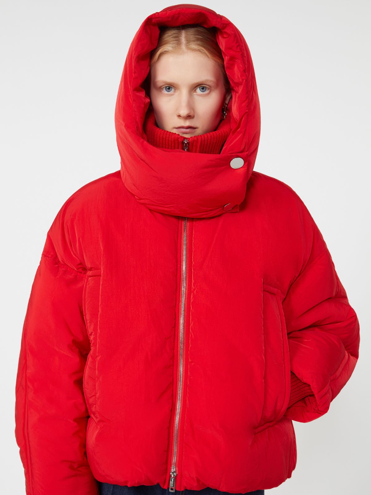 Water-repellent short down jacket - RED - Max Mara - 4