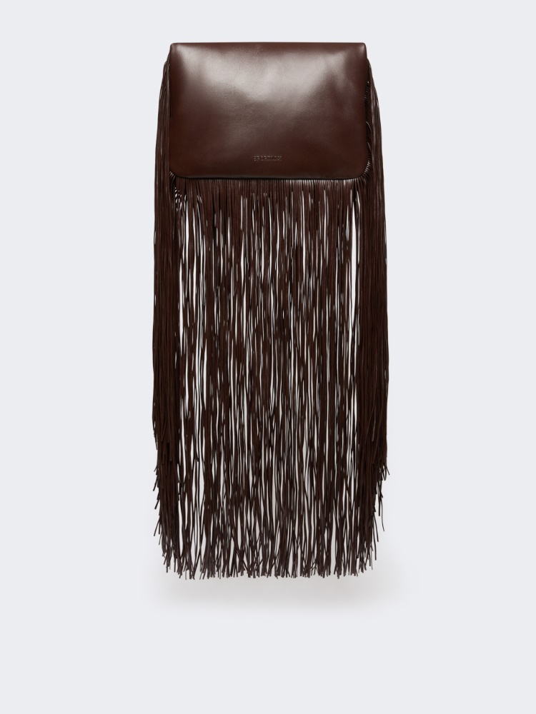 Soffy bag with long fringes - RUNWAY - CHOCOLATE - Max Mara