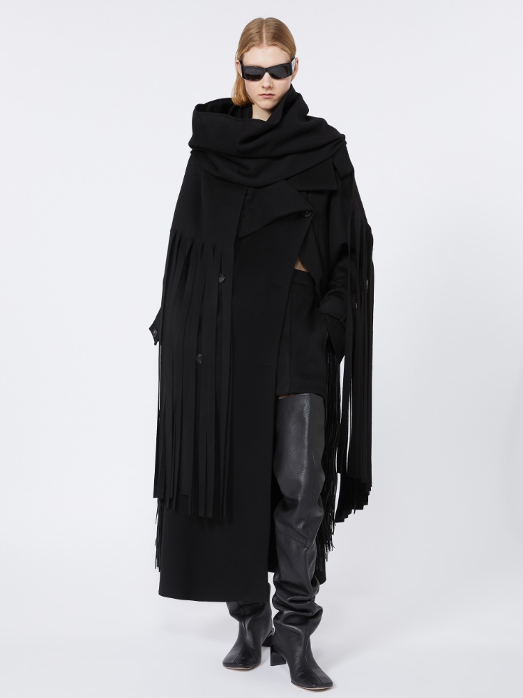 Long fringed scarf - RUNWAY - BLACK - Max Mara