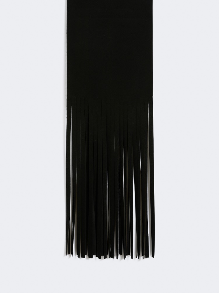 Long fringed scarf - RUNWAY - BLACK - Max Mara