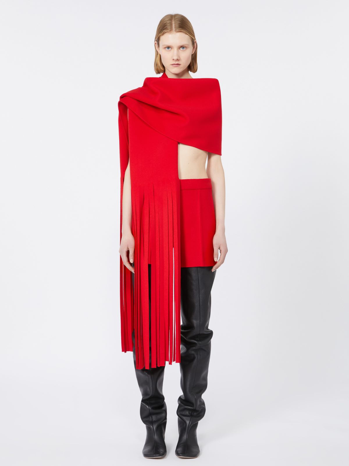 Long fringed scarf - RUNWAY - RED - Max Mara - 8