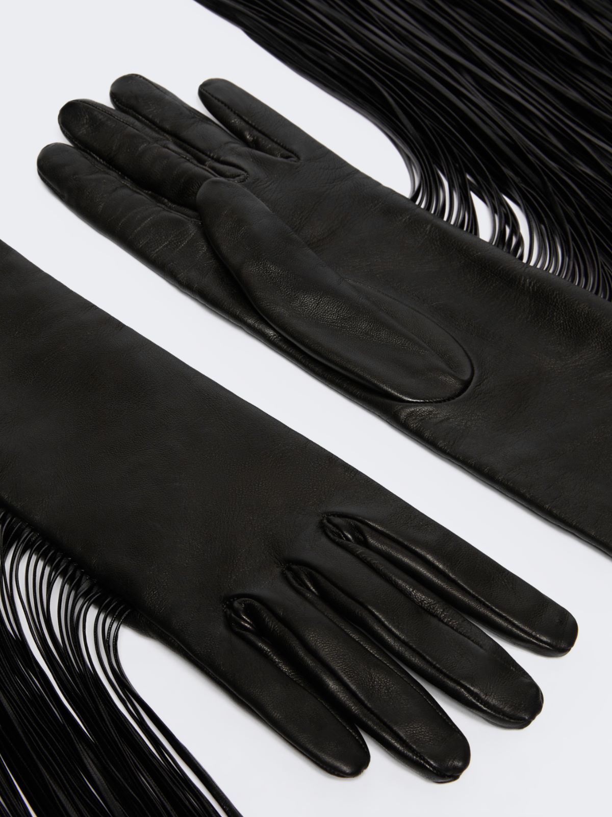 Long gloves with fringes - RUNWAY - BLACK - Max Mara - 2