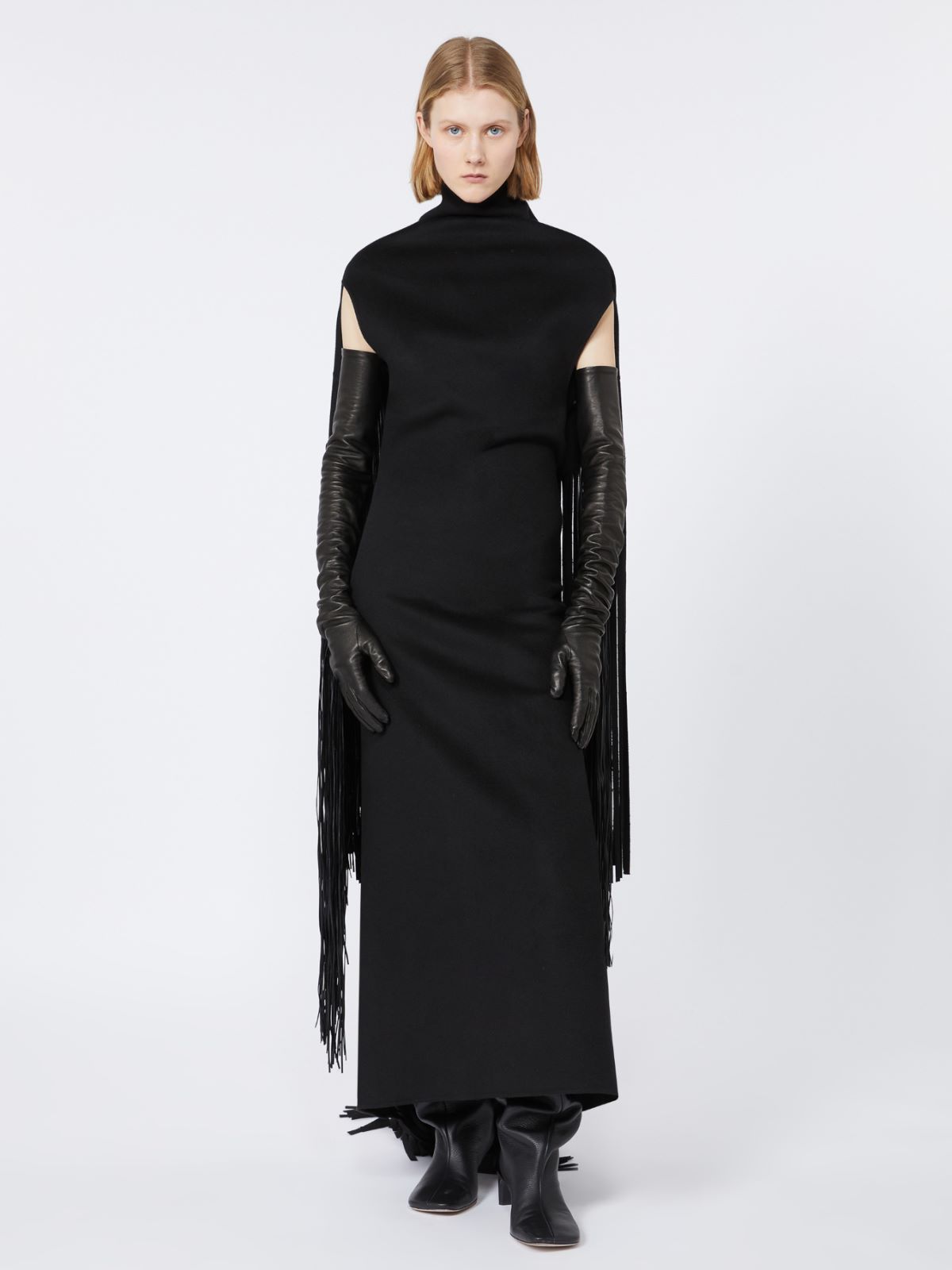 Long gloves with fringes - RUNWAY + BLACK - Max Mara