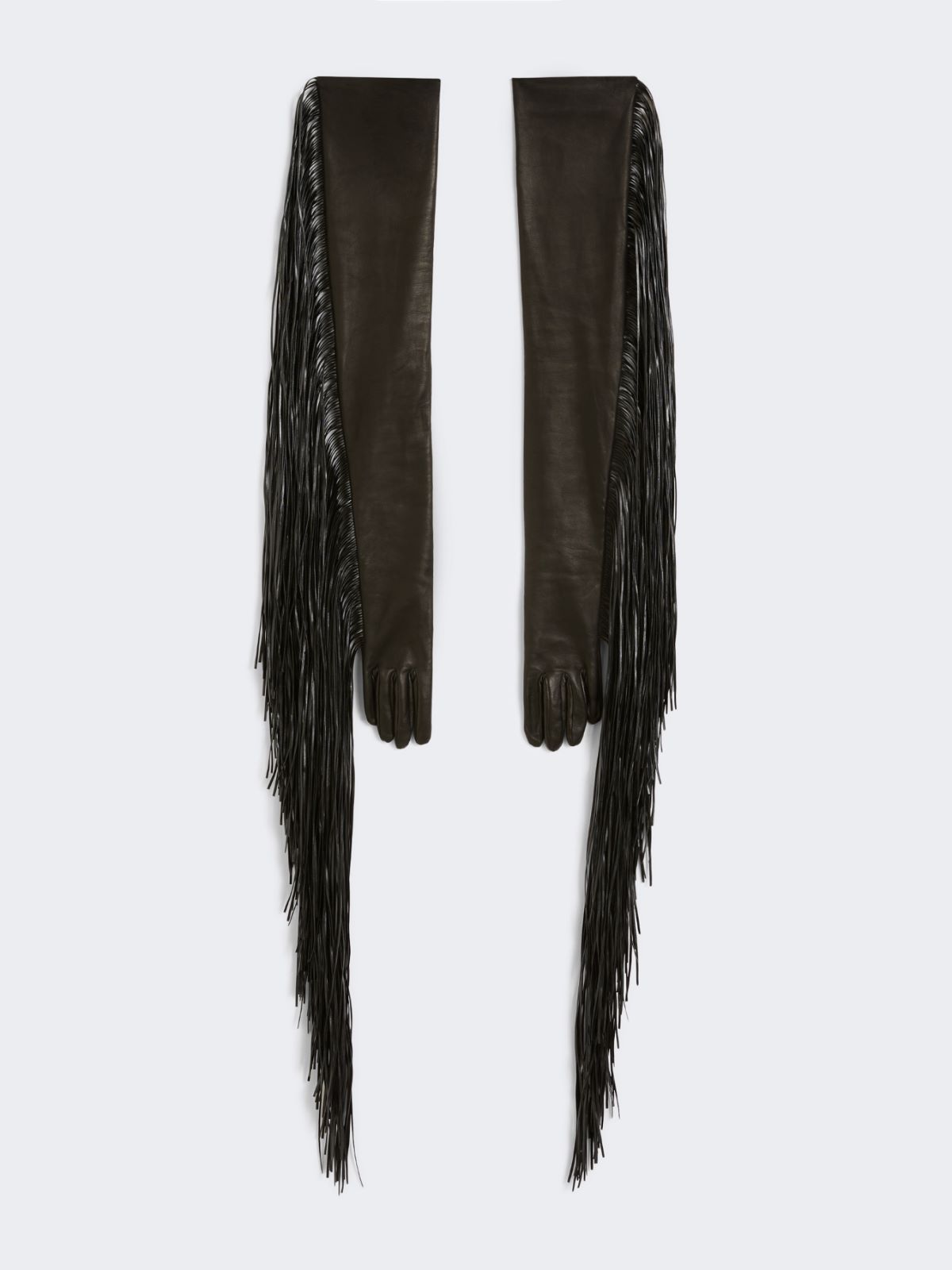 Long gloves with fringes - RUNWAY - BLACK - Max Mara