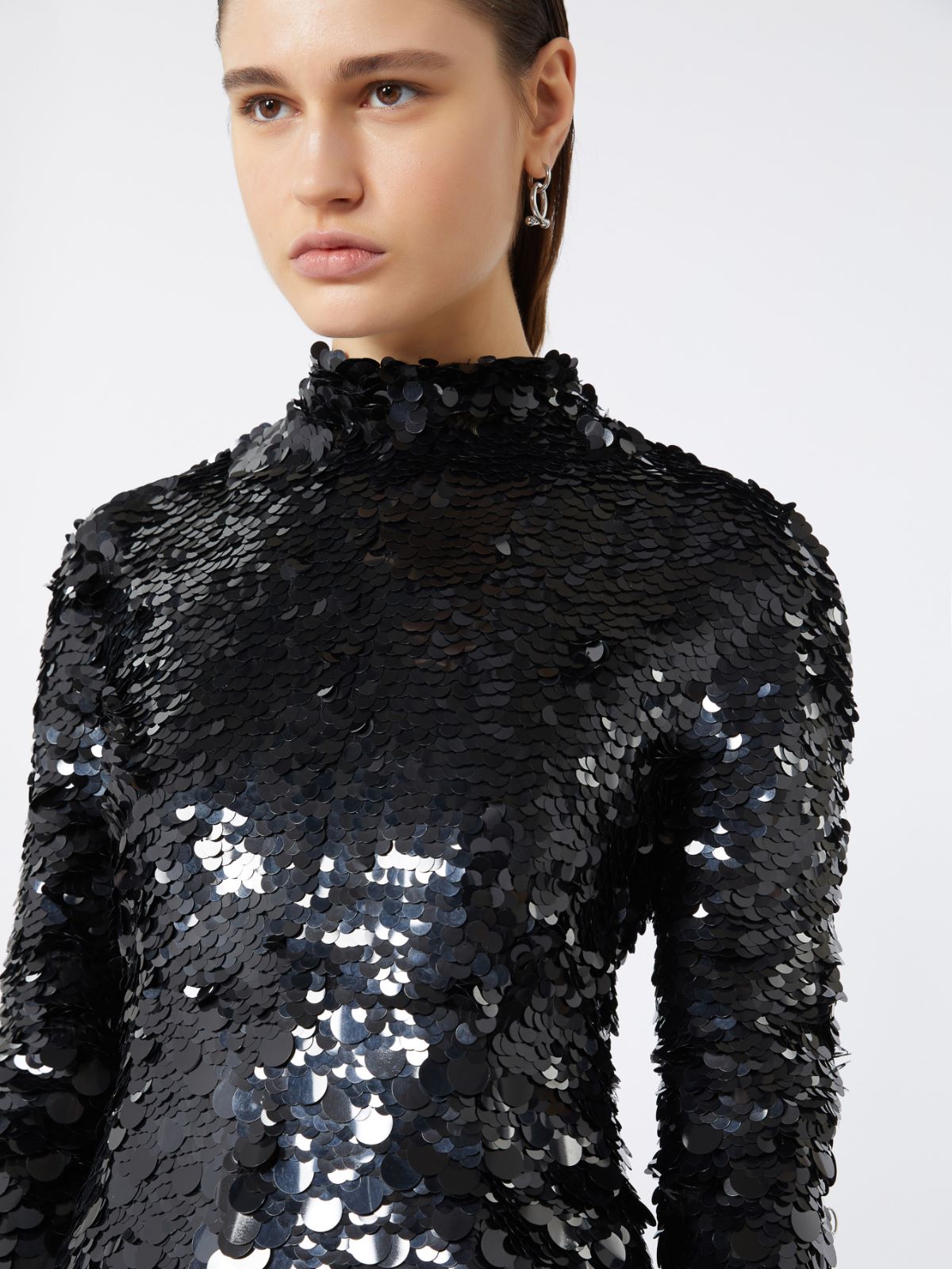 Short dress with nuanced sequin detail - KLEPSYDRA CAPSULE - BLACK - Max Mara - 4