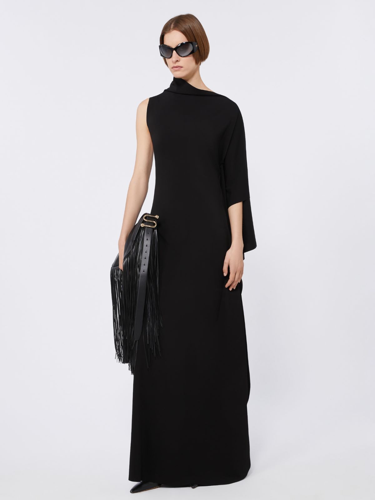 Asymmetrical fitted dress - BLACK - Max Mara