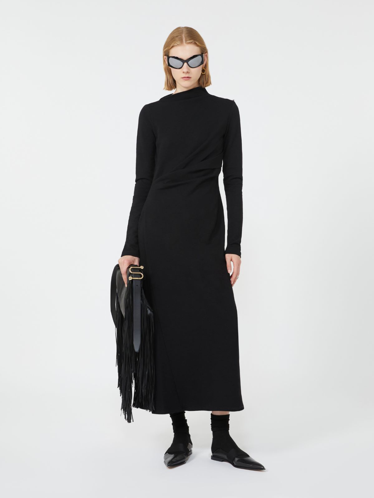 Long jersey dress - BLACK - Max Mara