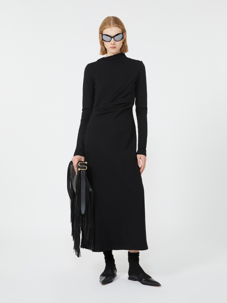 Long jersey dress - BLACK - Max Mara