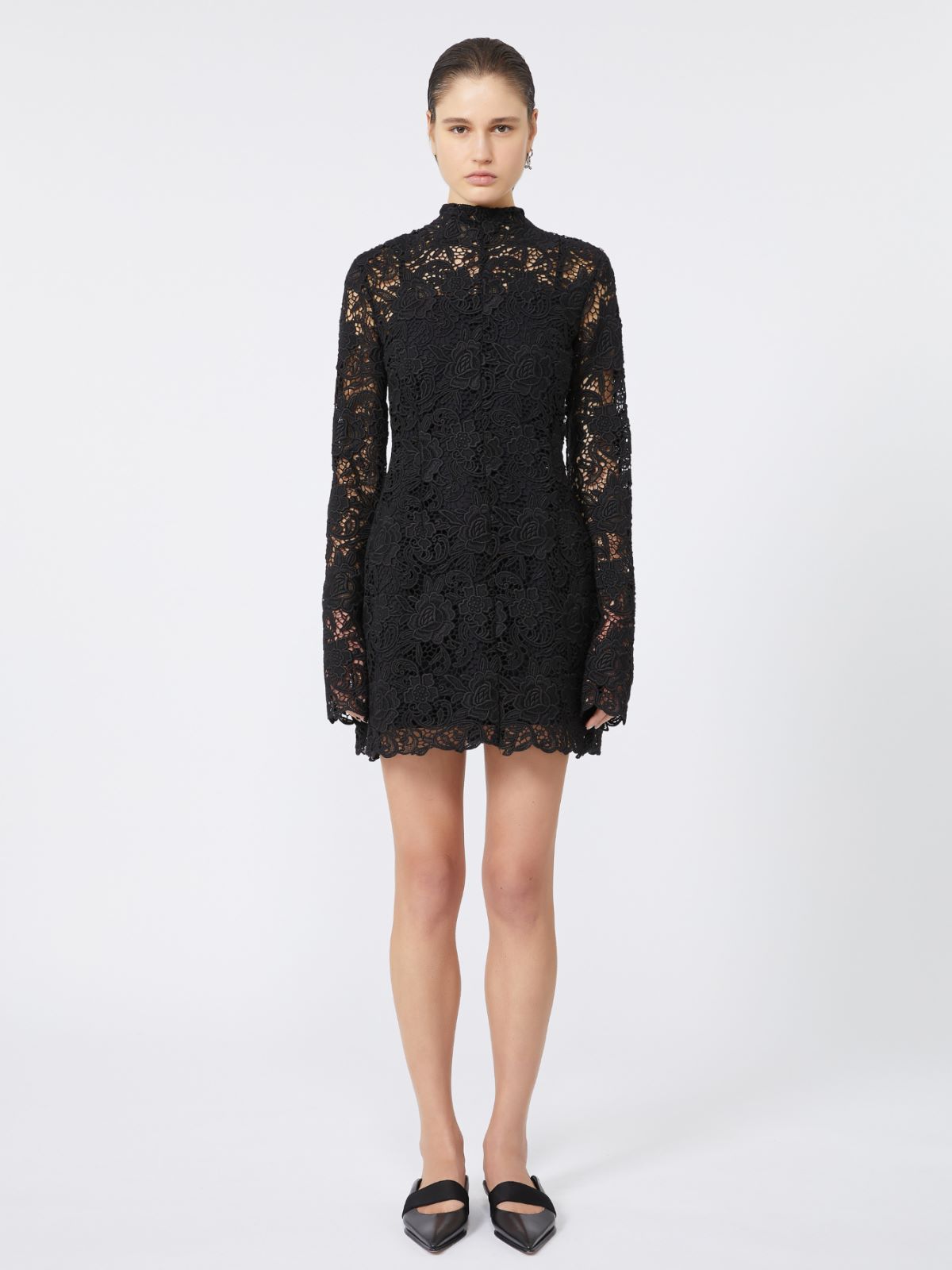 Short floral macramé dress - KLEPSYDRA CAPSULE - BLACK - Max Mara - 2