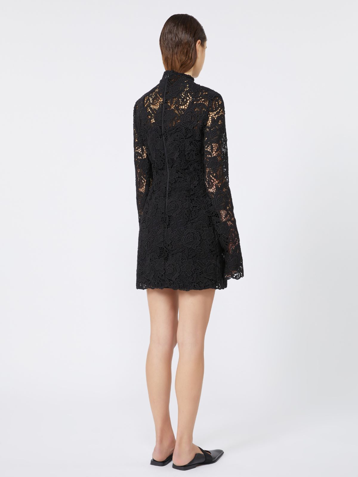 Short floral macramé dress - KLEPSYDRA CAPSULE - BLACK - Max Mara - 3