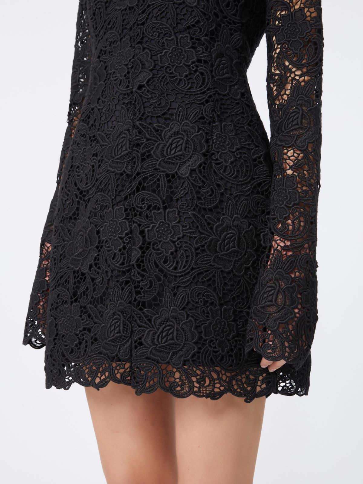 Short floral macramé dress - KLEPSYDRA CAPSULE - BLACK - Max Mara - 4