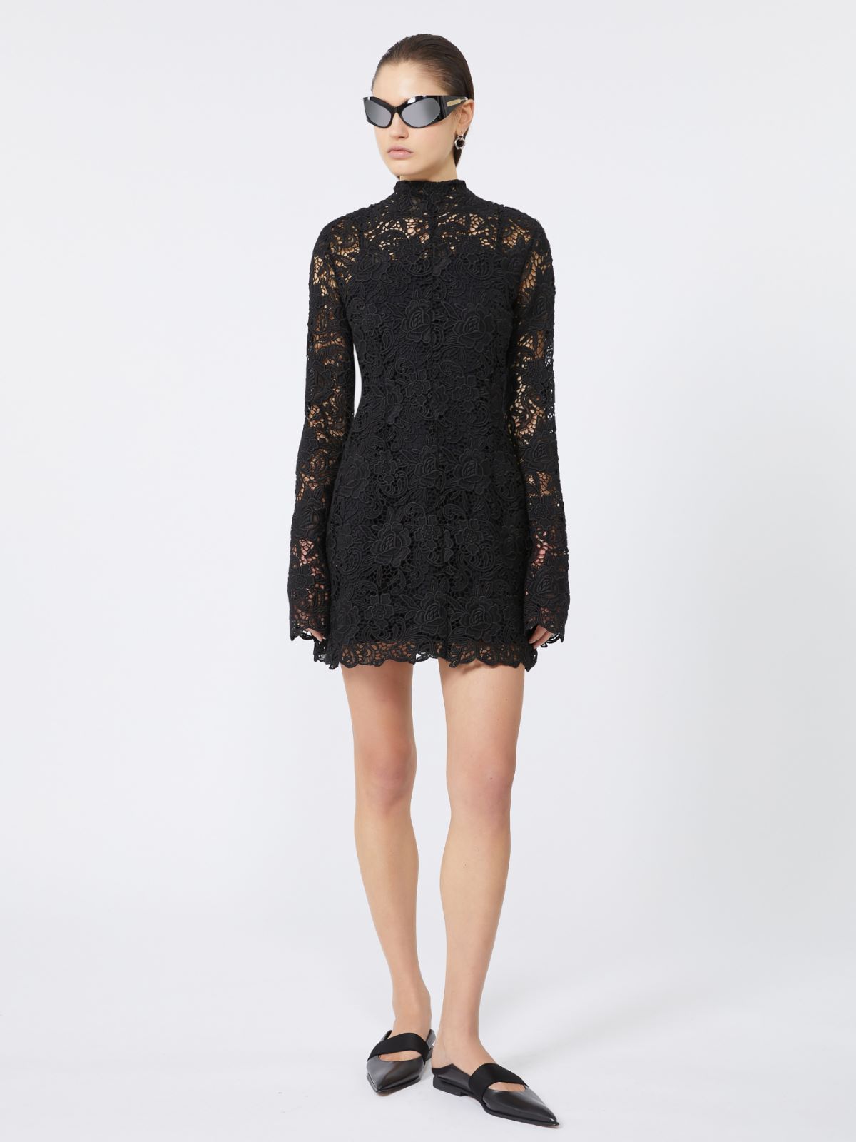 Short floral macramé dress - KLEPSYDRA CAPSULE - BLACK - Max Mara