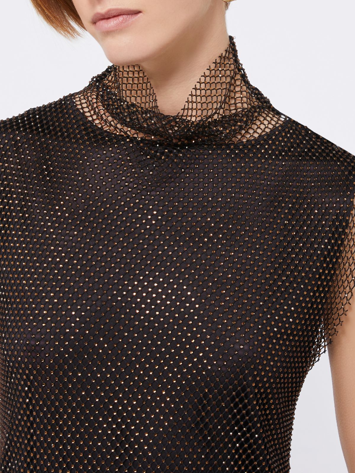 Sleeveless dress with rhinestones - BLACK - Max Mara - 5