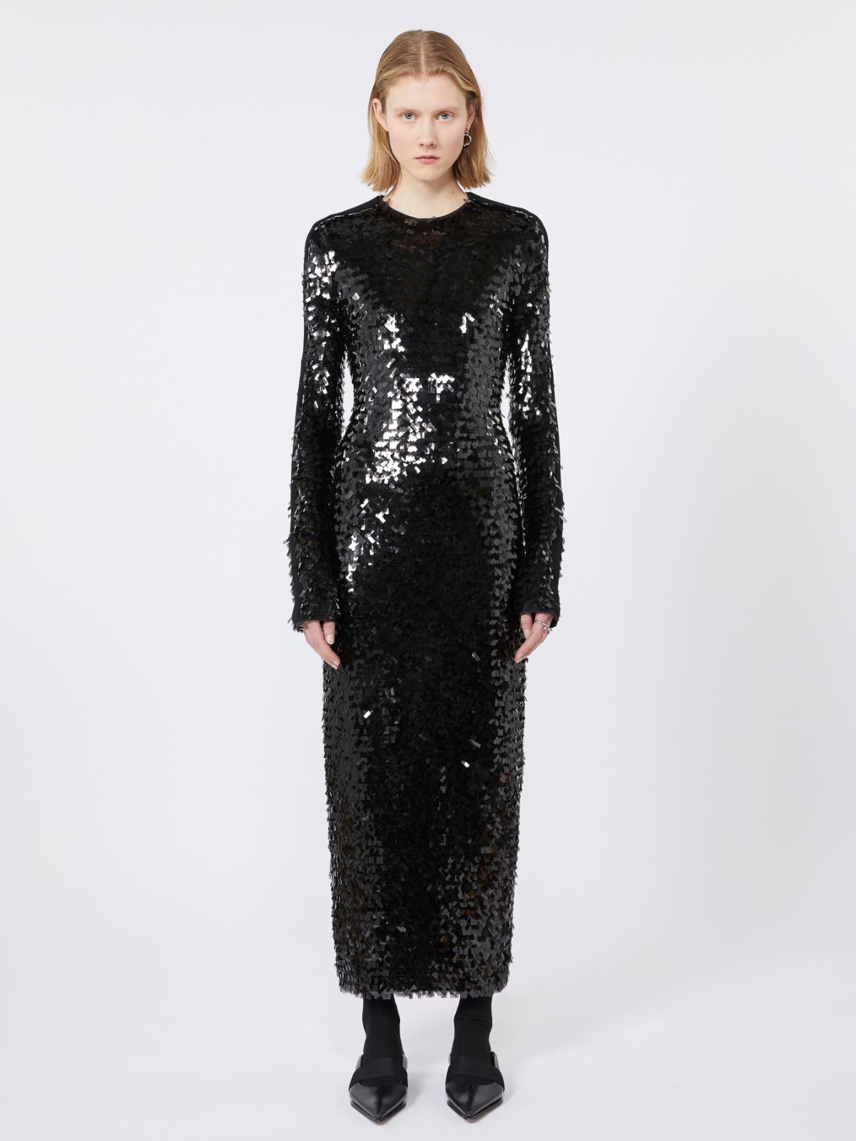 Sequin-adorned jersey dress - BLACK - Max Mara - 2