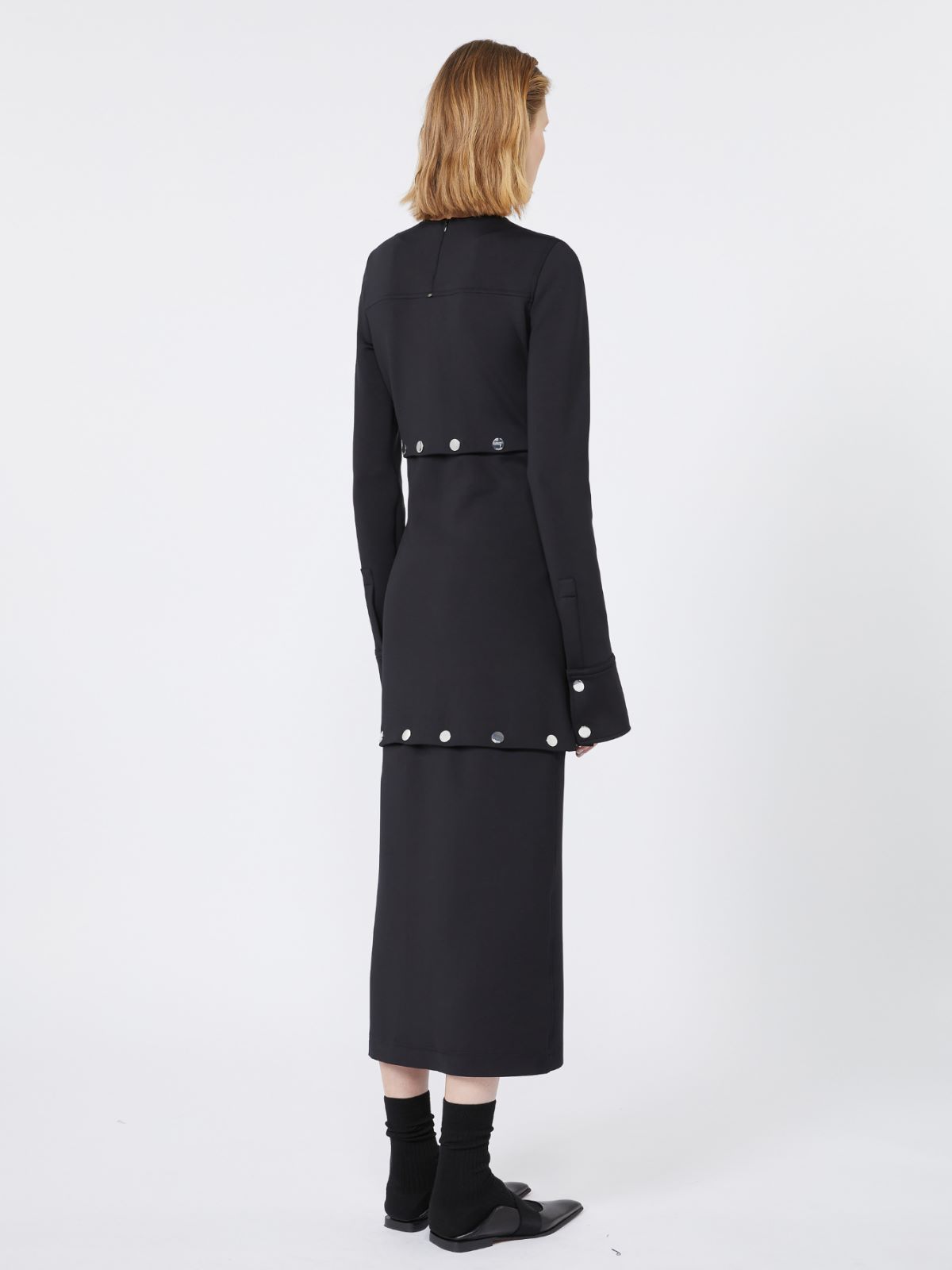 Shortenable scuba jersey dress - BLACK - Max Mara - 3