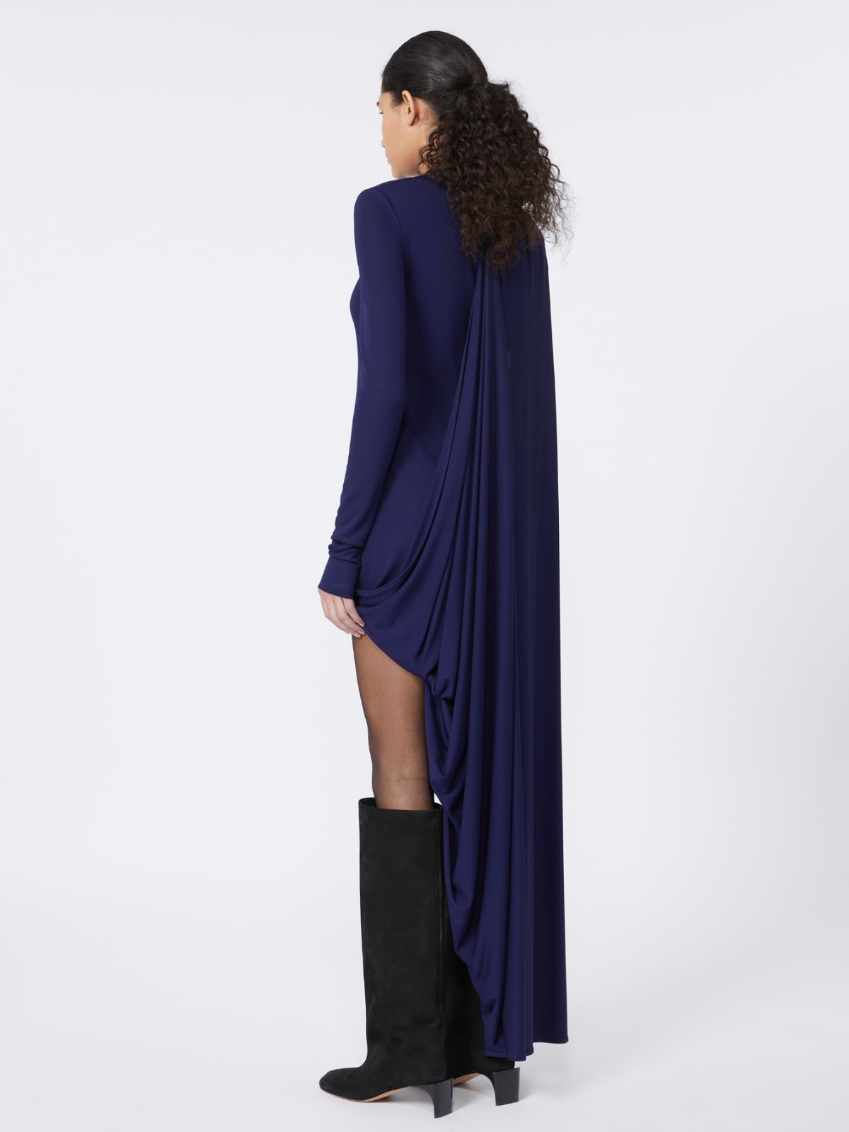 Asymmetrical draped dress - RUNWAY - DARK VIOLET - Max Mara - 3