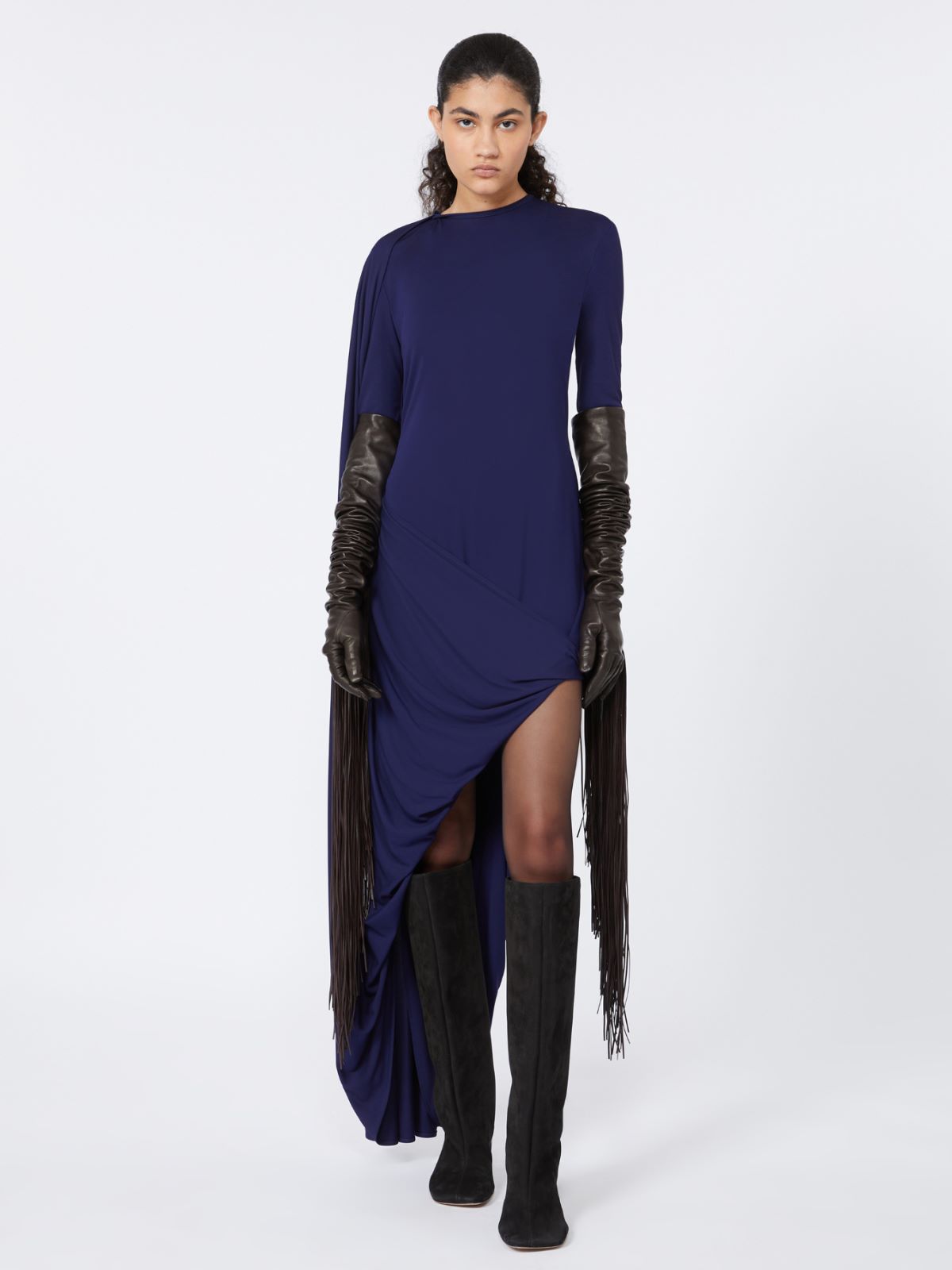 Asymmetrical draped dress - RUNWAY - DARK VIOLET - Max Mara