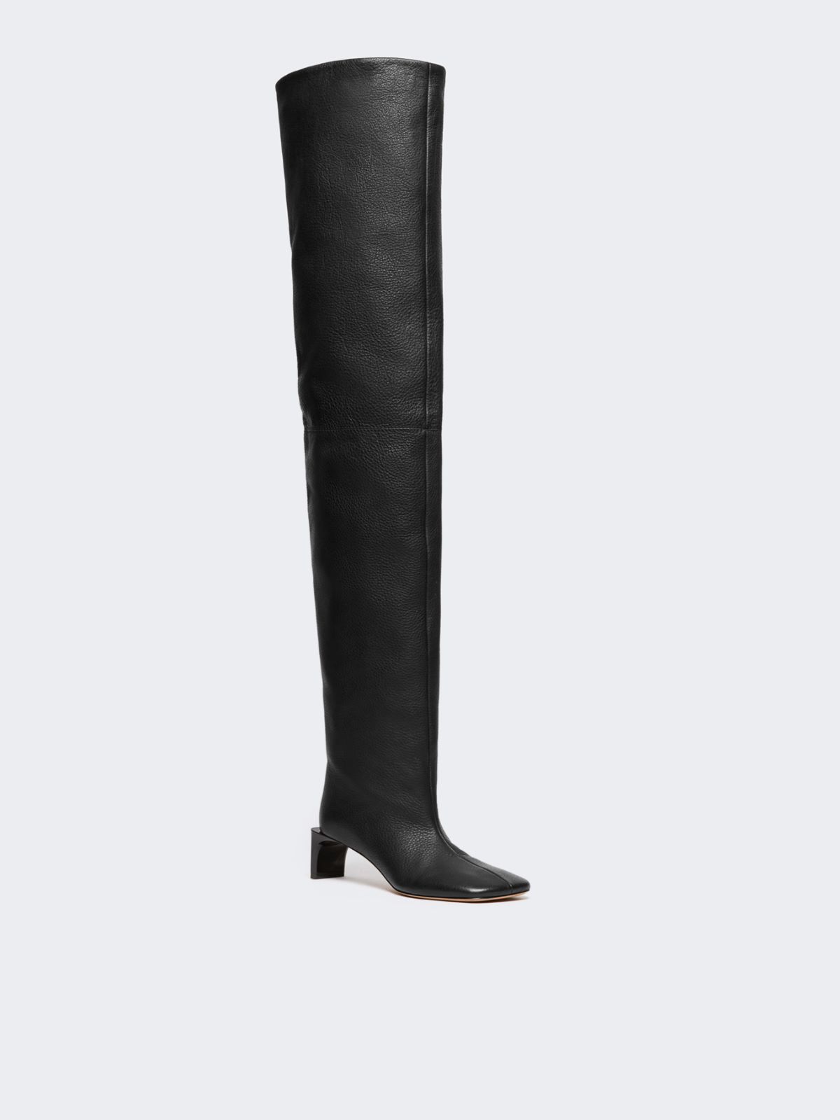 Thigh-high calfskin boots - RUNWAY - BLACK - Max Mara - 2