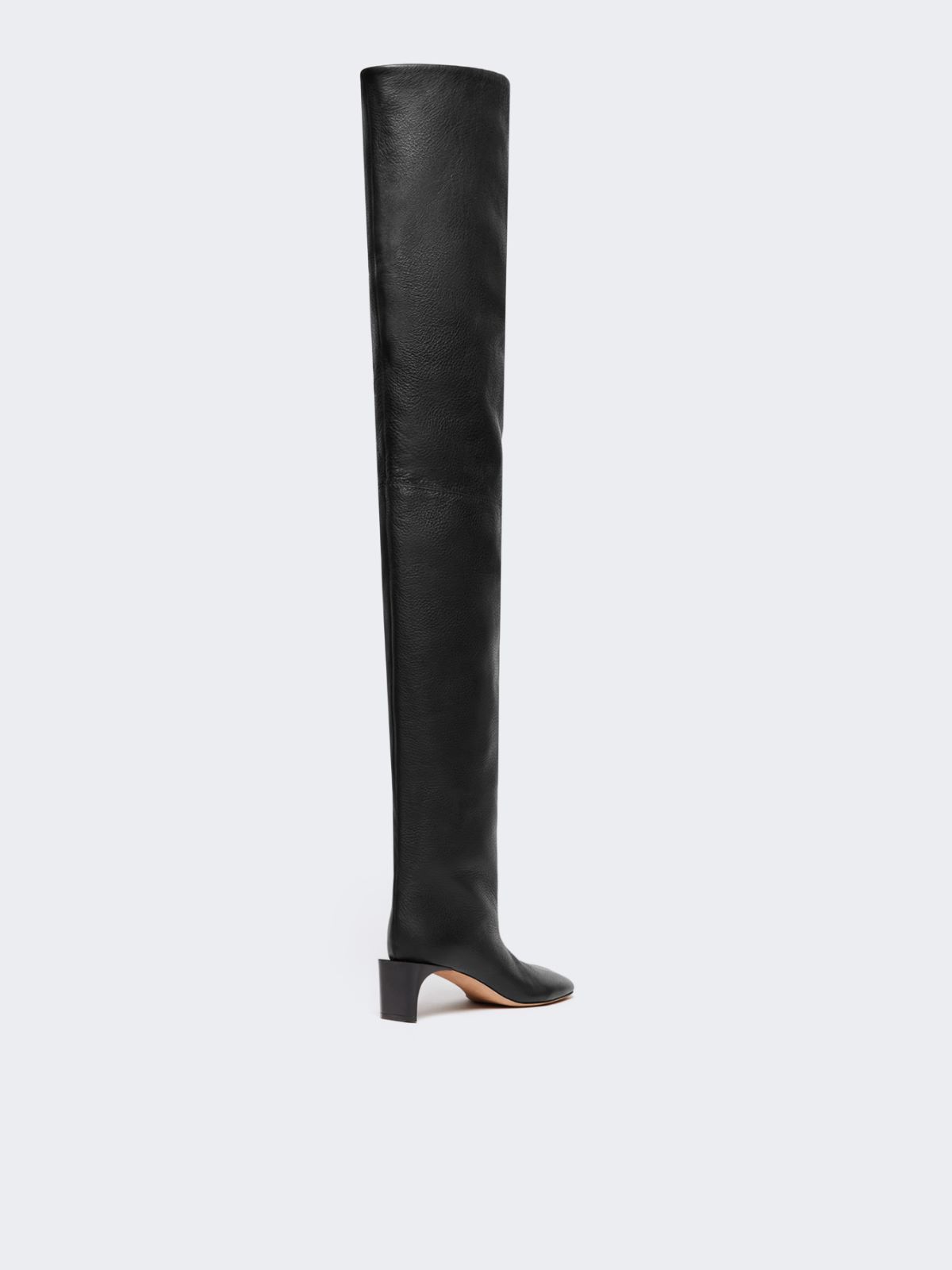 Thigh-high calfskin boots - RUNWAY - BLACK - Max Mara - 3