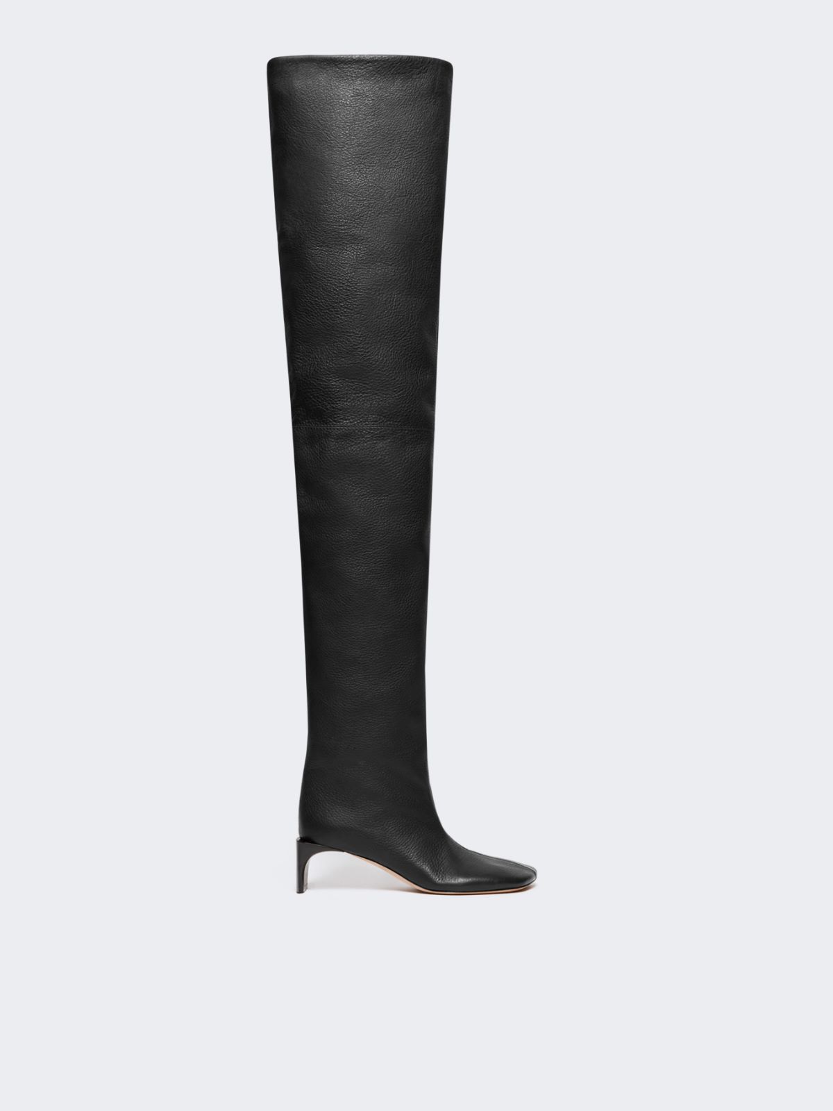 Thigh-high calfskin boots - RUNWAY - BLACK - Max Mara