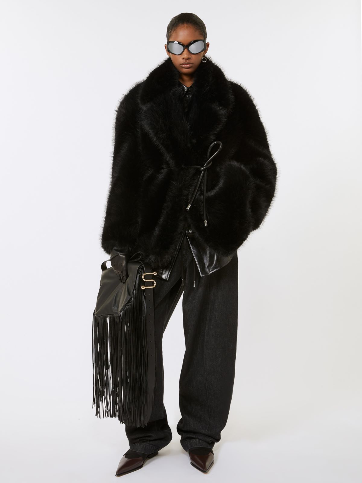 Manteljacke mit Gürtel - SCHWARZ - Max Mara