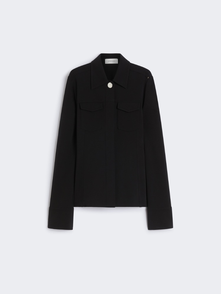 Jacket in crepe fabric stitch - BLACK - Max Mara