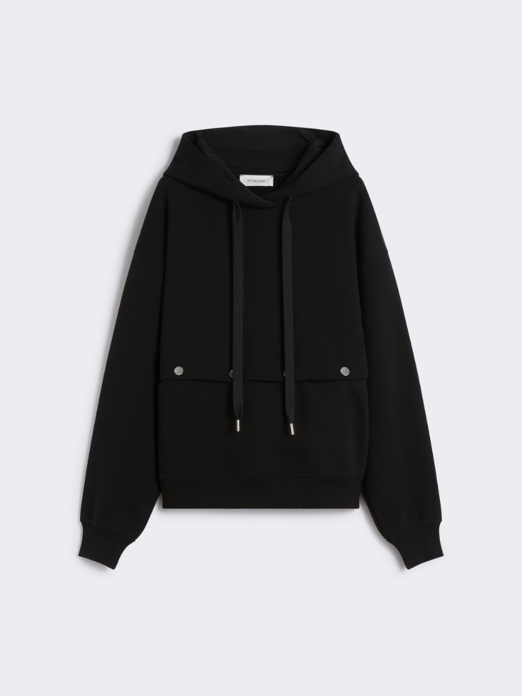 Sweatshirt with detachable hem detail - BLACK - Max Mara
