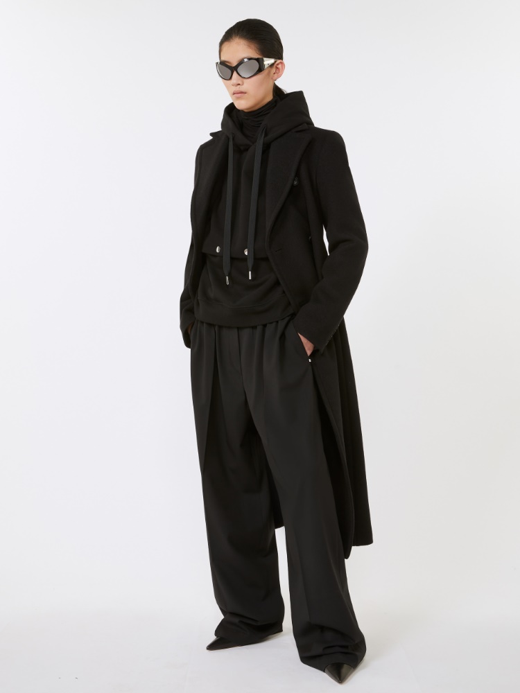 Sweatshirt with detachable hem detail - BLACK - Max Mara