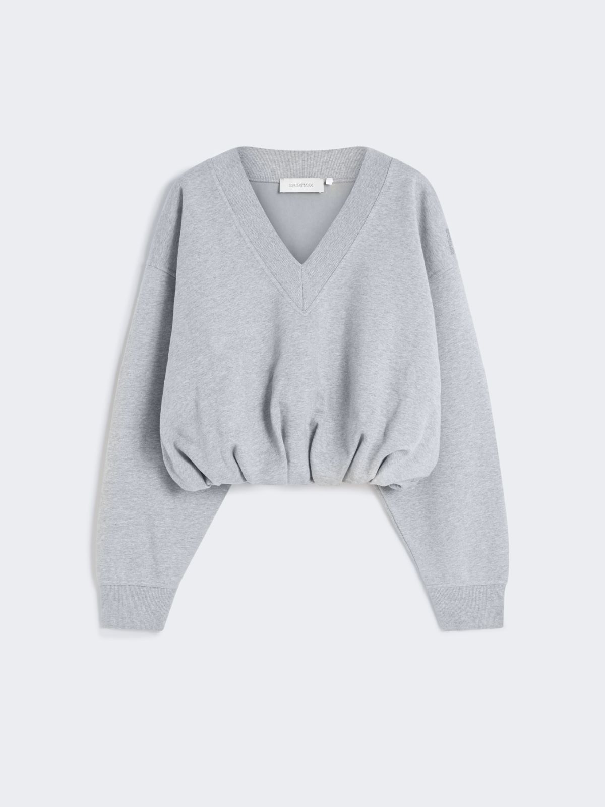 V-neck crop sweatshirt - MEDIUM GREY - Max Mara - 11