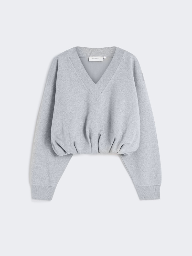 V-neck crop sweatshirt - MEDIUM GREY - Max Mara