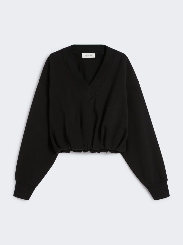 V-neck crop sweatshirt - BLACK - Max Mara