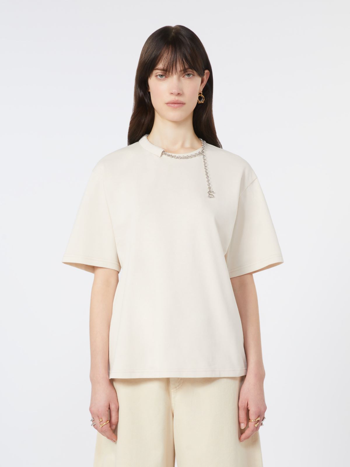오블라토 코튼 티셔츠 - BEIGE - Max Mara - 2