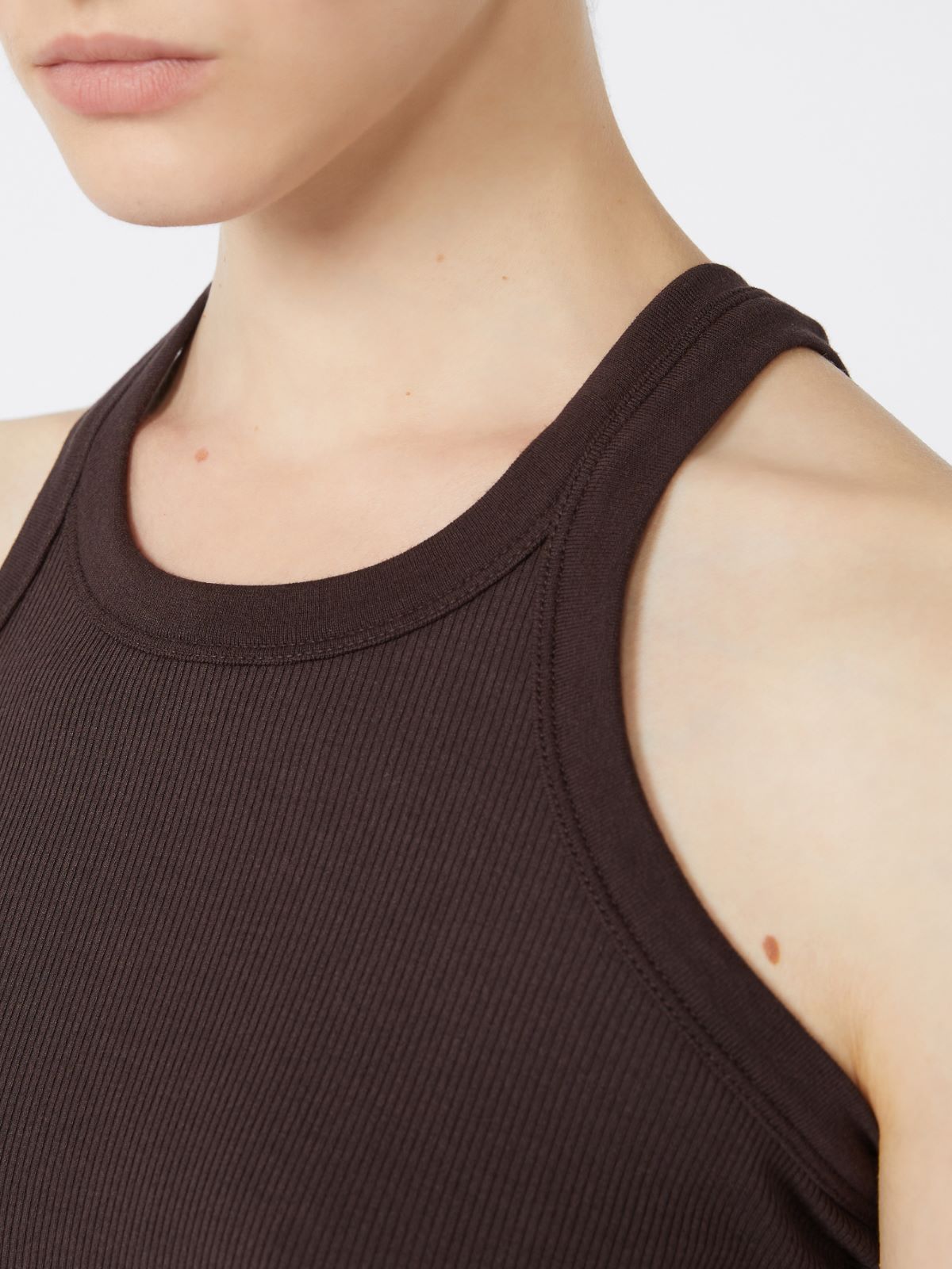 Silk blend tank top - DARK BOWN - Max Mara - 6