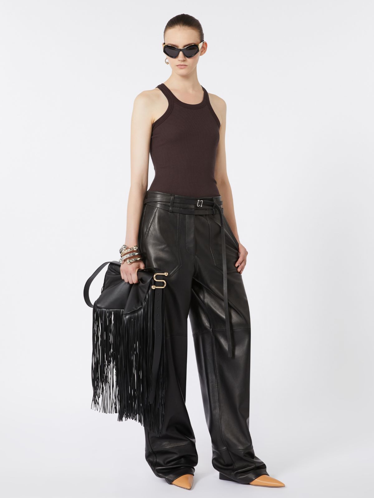 Silk blend tank top - DARK BOWN - Max Mara
