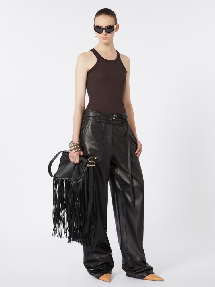 Silk blend tank top - DARK BOWN - Max Mara