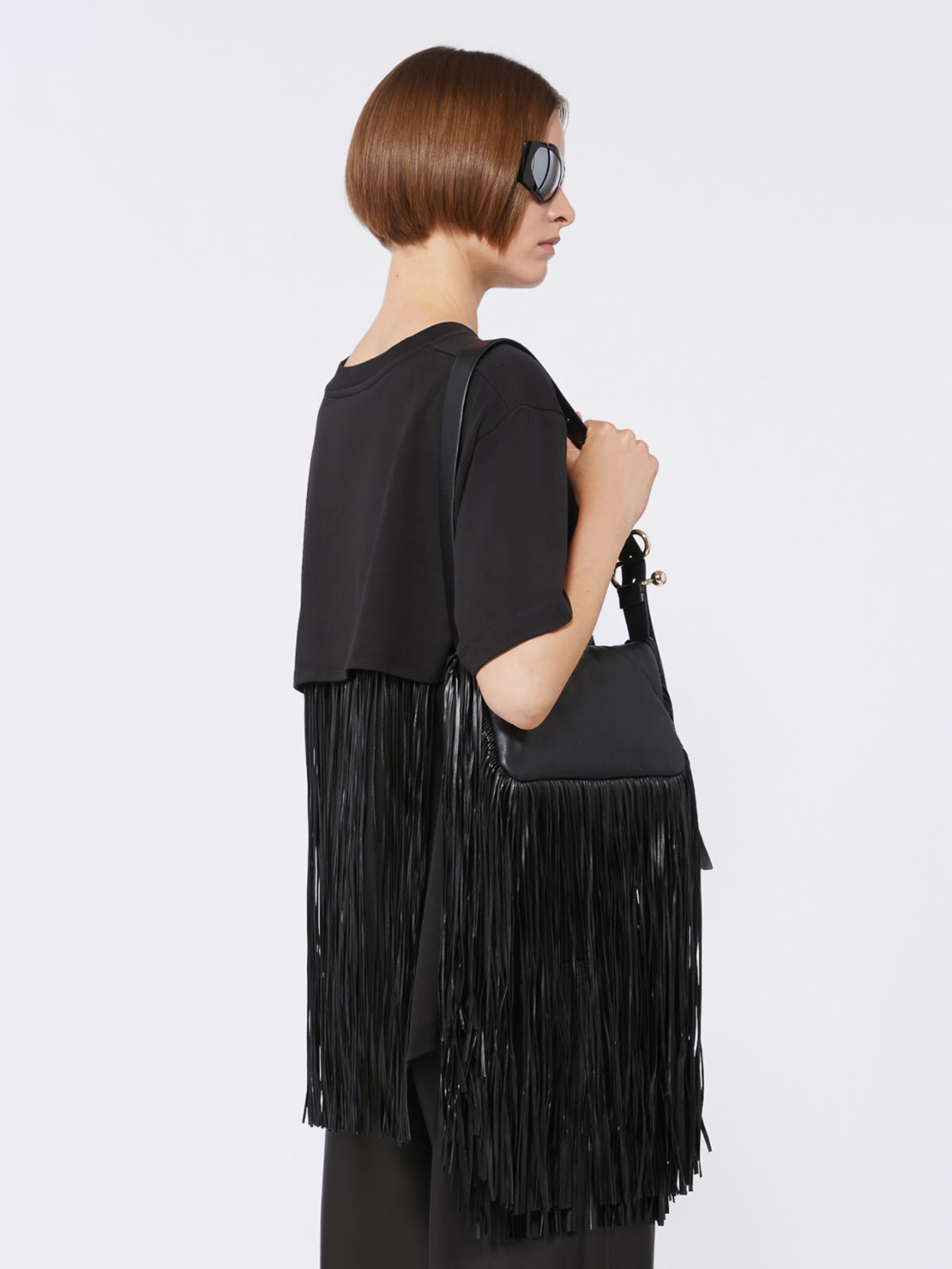 T-shirt with fringes - BLACK - Max Mara - 5