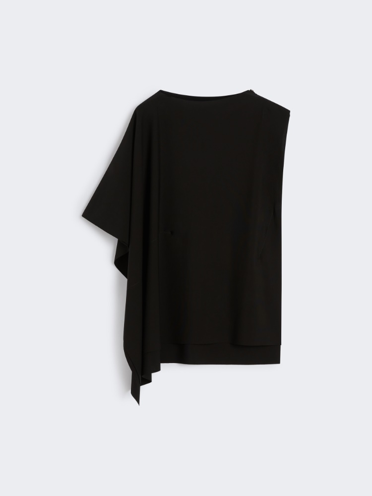 Asymmetric jersey top - BLACK - Max Mara