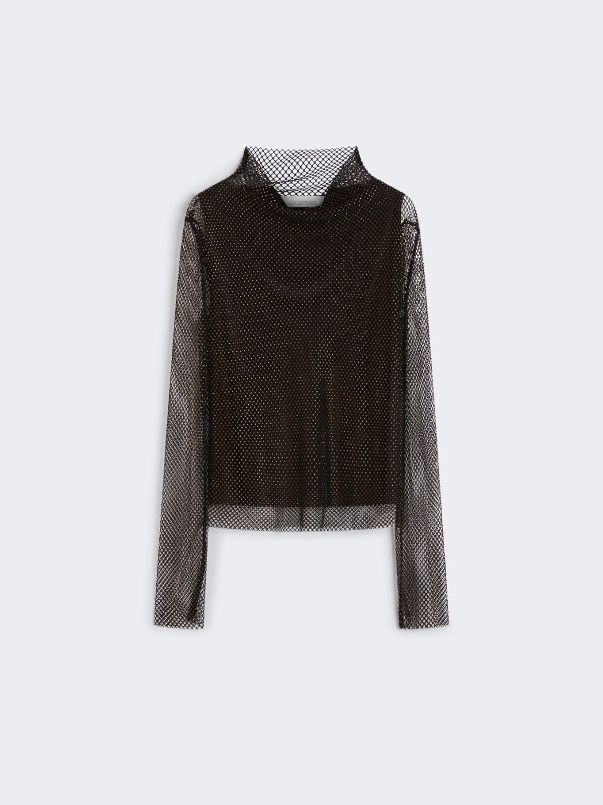 Mesh T-shirt with rhinestones - BLACK - Max Mara - 10