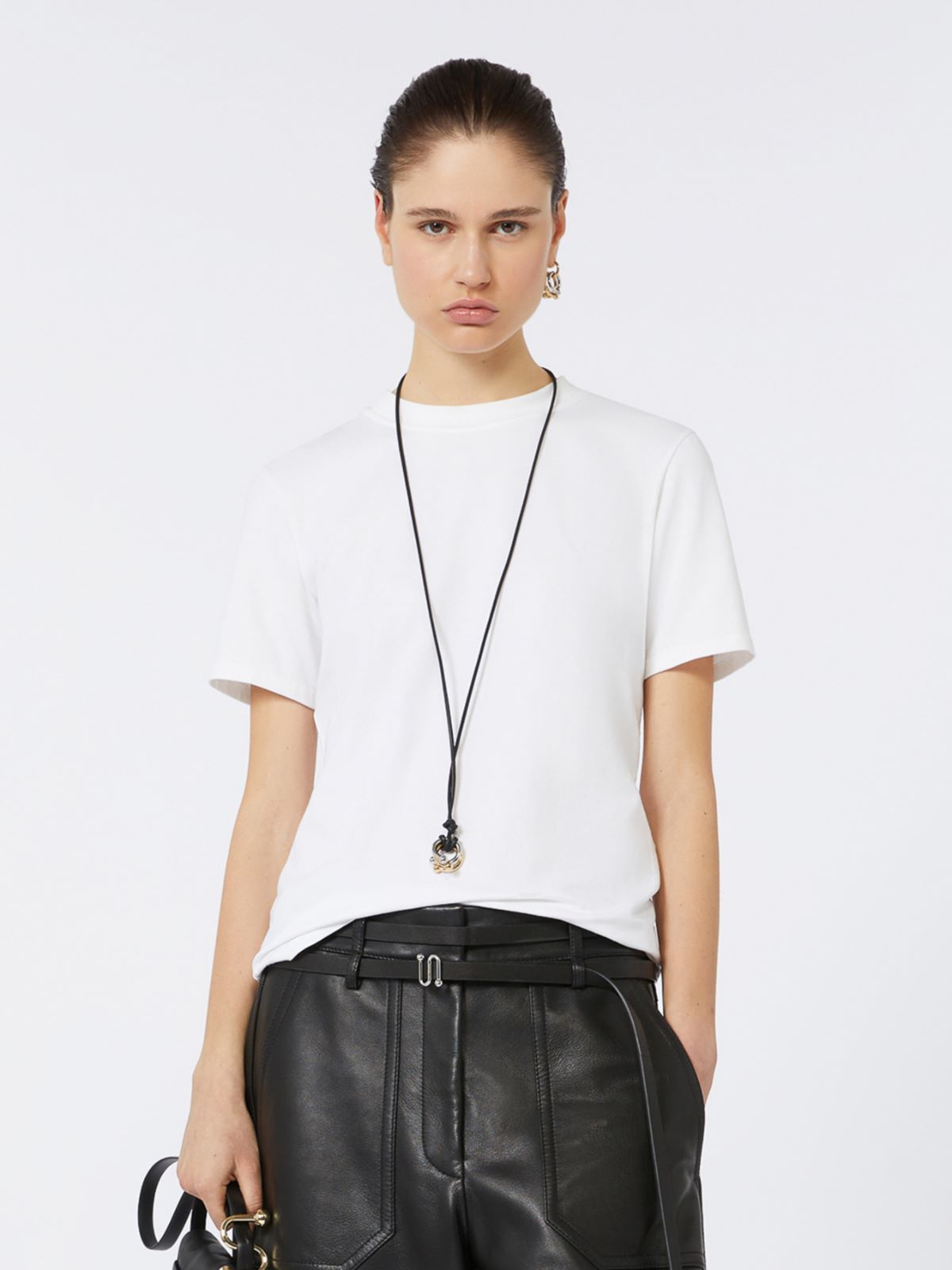 Stretch-cotton T-shirt - WHITE - Max Mara - 5