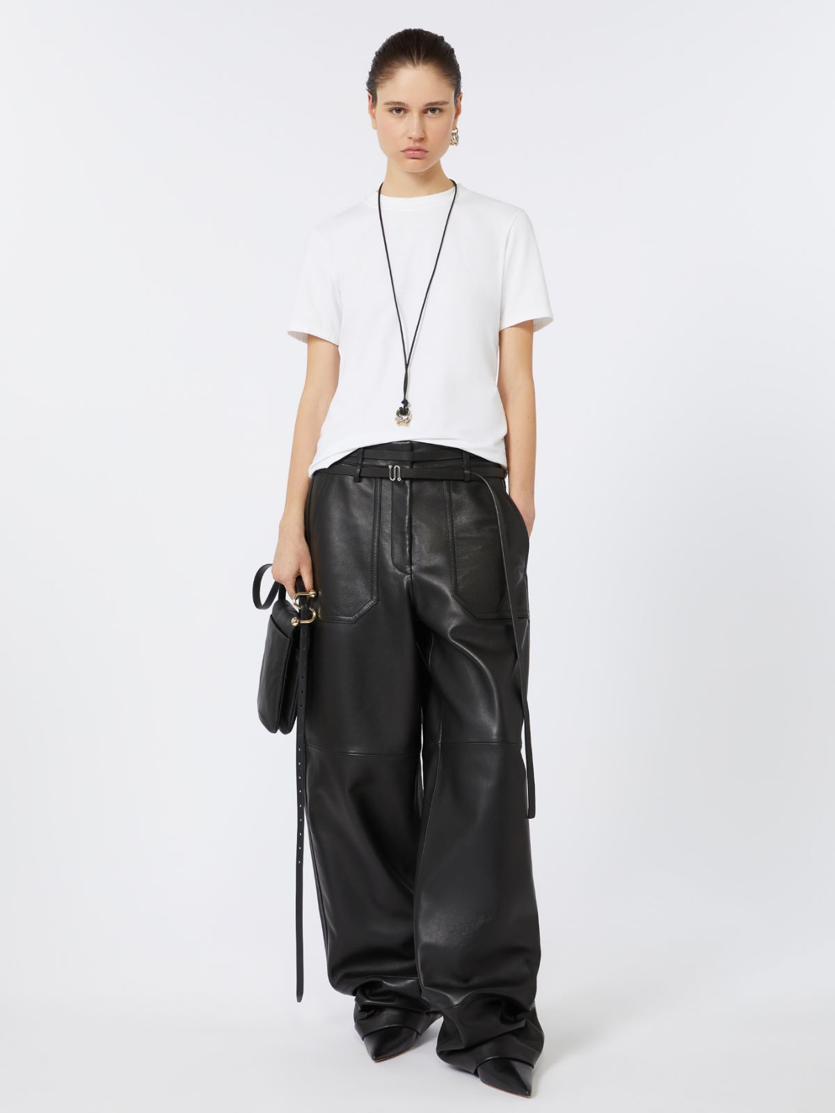 T-Shirt aus Baumwollstretch + WEISS - Max Mara