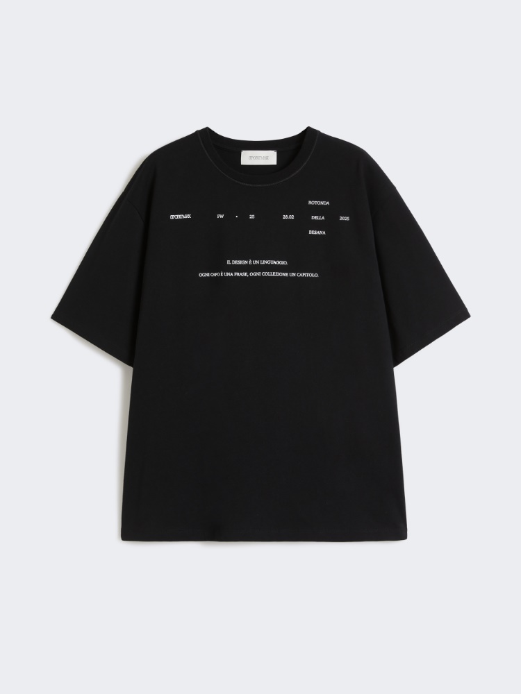 MaxMara ブラック Tシャツ ポケット付き マックスマーラ】MAX MARA 胸ポケットロゴ Tシャツ (Max Mara/T