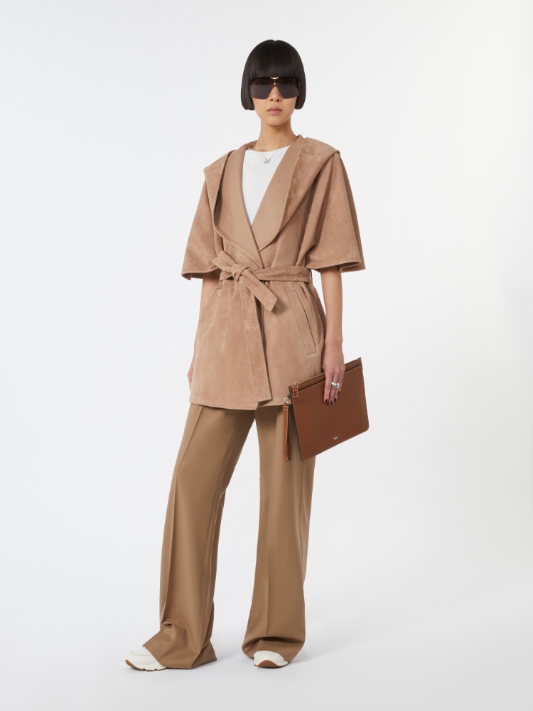 Suede cape with belt - TURTLEDOVE - Max Mara